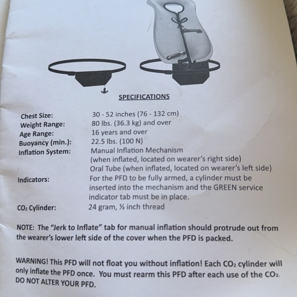 West marine inflatable PFD vest.  model 3045m - Picture 6 of 8